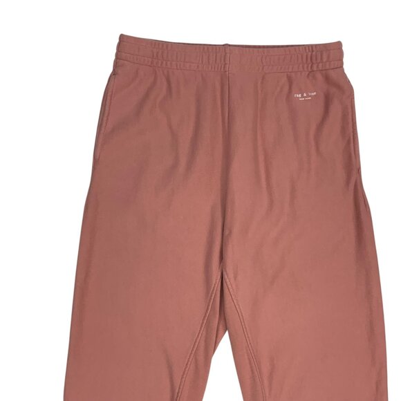 Rag and Bone City Terry Sweatpant Jogger M Mauved Out Pink Logo Pull On Hi-Rise - Picture 8 of 13
